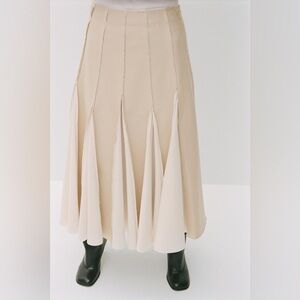 Khaki and Cream Deconstructed Women's Skirt